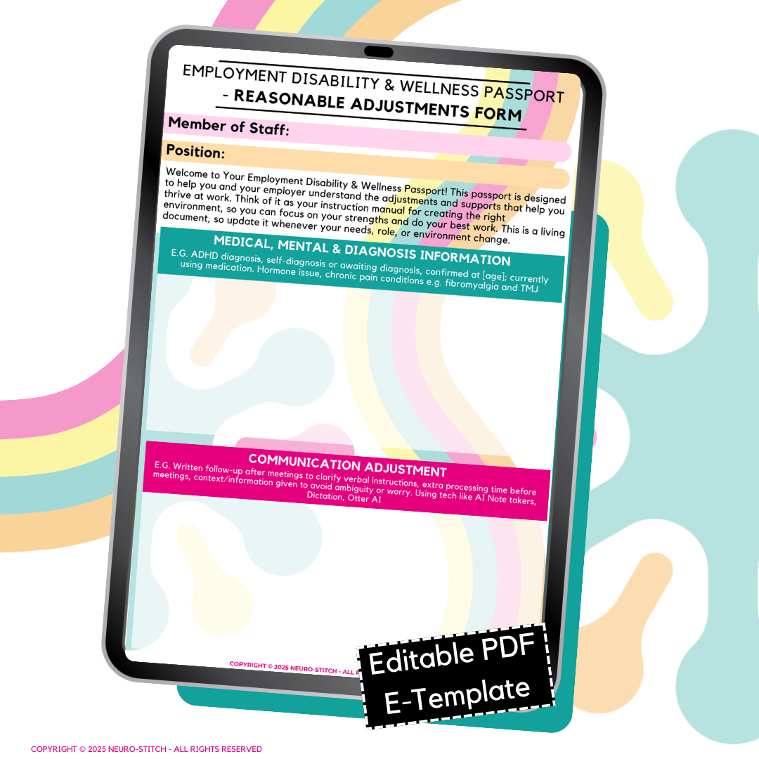 Employment Disability & Wellness Passport - Reasonable Adjustment