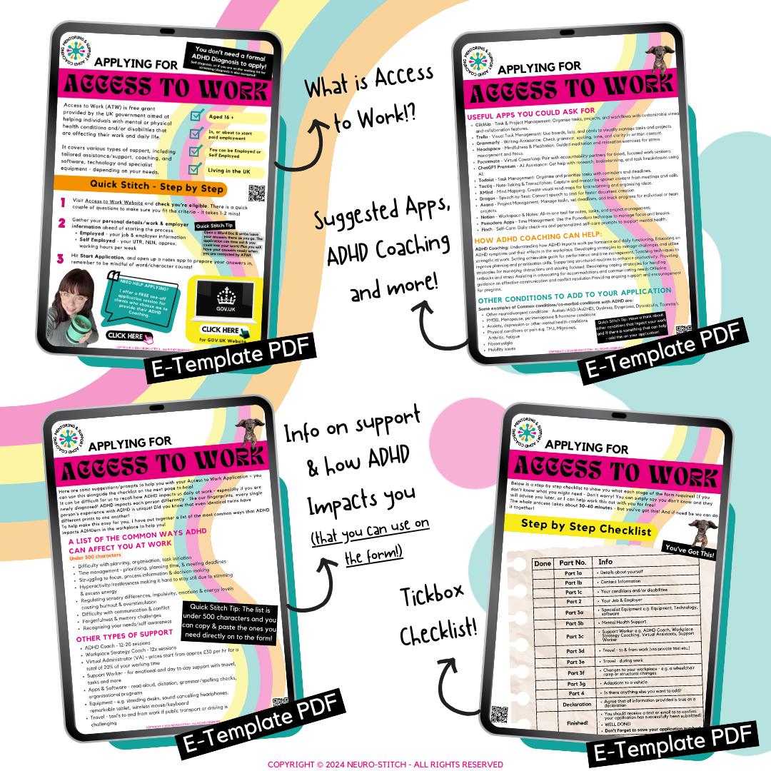 Access To Work Cheat Sheet - FREE | E-Template - Editable PDF