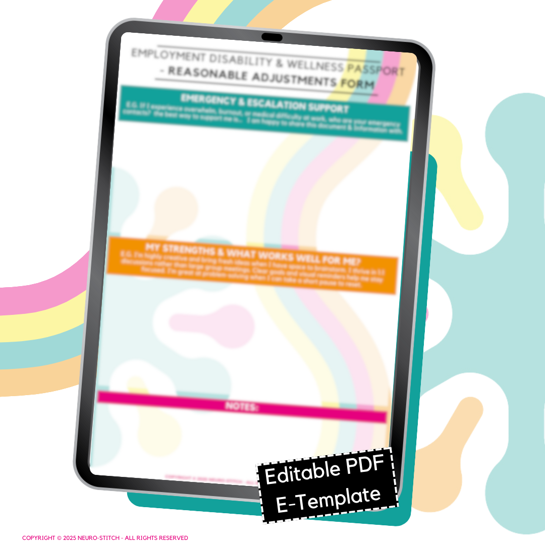 Employment Disability & Wellness Passport - Reasonable Adjustment