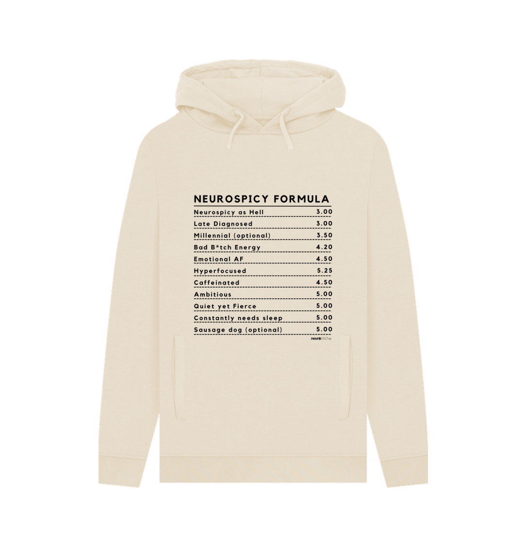 Oat Neurospicy Formula Hoodie (Black Text) - ADHD Awareness Month Multi Colours