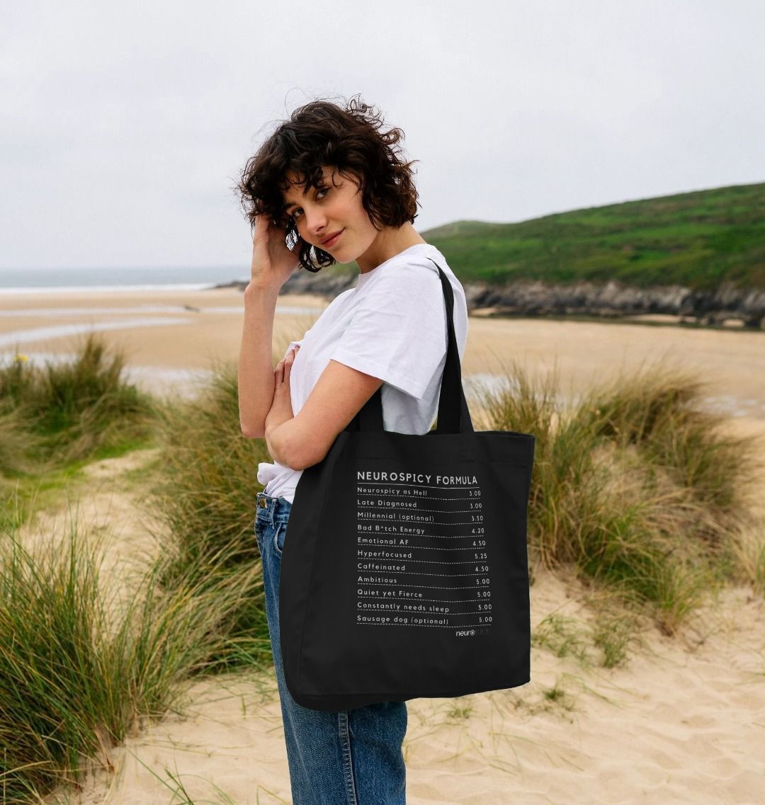 Neurospicy Formula Tote - Black -  ADHD Awareness Month