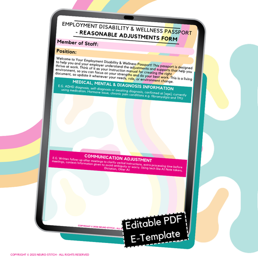 Employment Disability & Wellness Passport - Reasonable Adjustment
