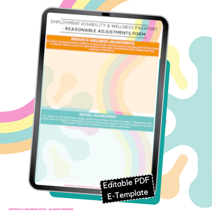 Employment Disability & Wellness Passport - Reasonable Adjustment