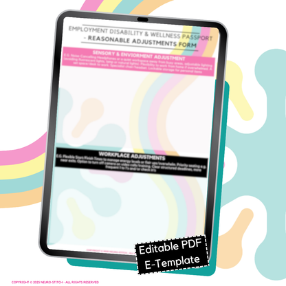 Employment Disability & Wellness Passport - Reasonable Adjustment