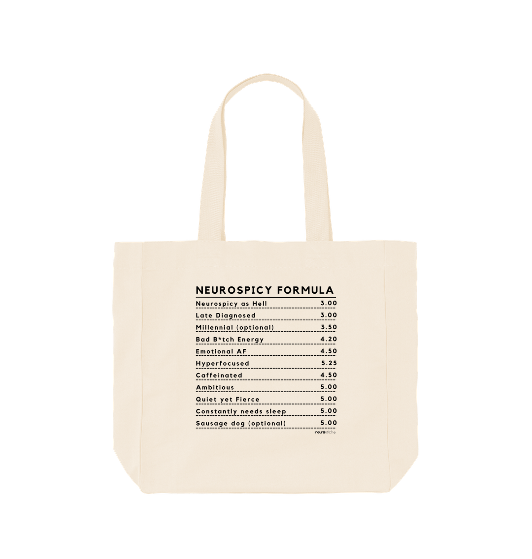 Natural Neurospicy Formula Tote - Natural - ADHD Awareness Month