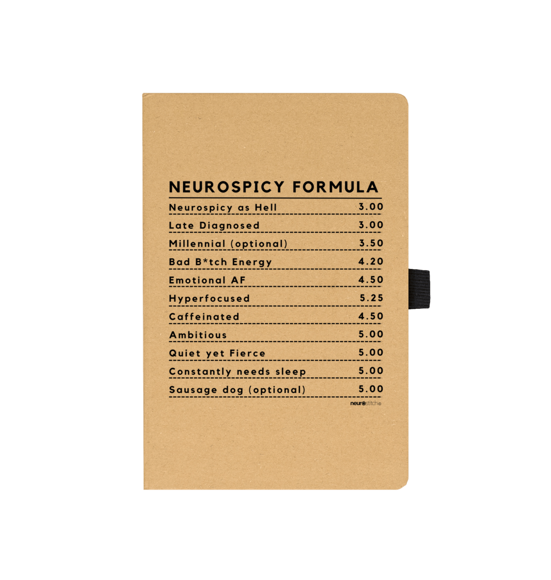 Kraft Neurospicy Formula Notebook - ADHD Awareness Month (Black Text)