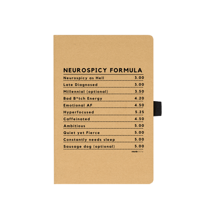 Kraft Neurospicy Formula Notebook - ADHD Awareness Month (Black Text)