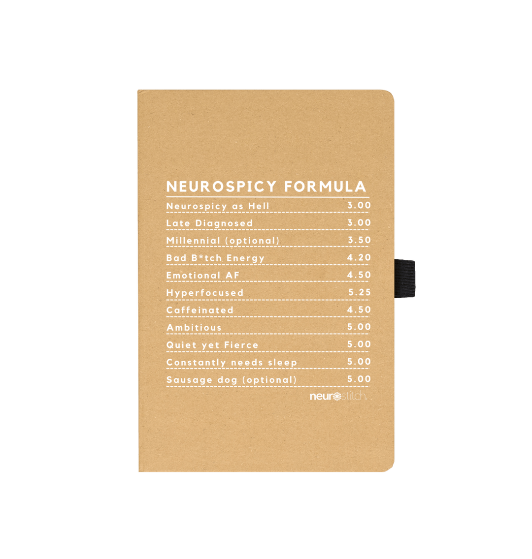 Kraft Neurospicy Formula Notebook - ADHD Awareness Month (White Text)