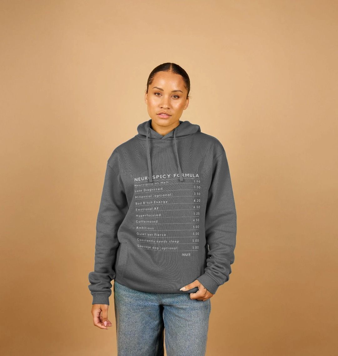 Neurospicy Formula Hoodie (White Text) - ADHD Awareness Month Multi Colours