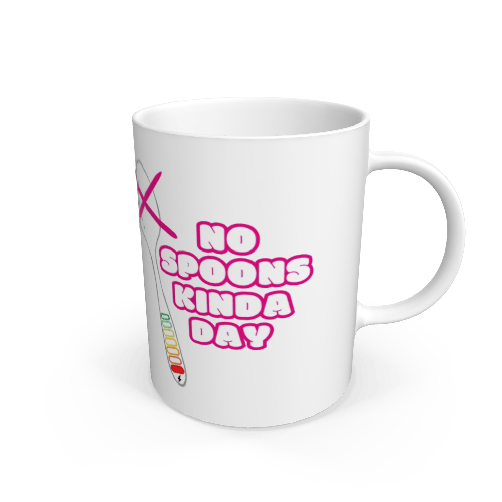 White No Spoons Kinda Day Mug - Dishwasher and Microwave Safe