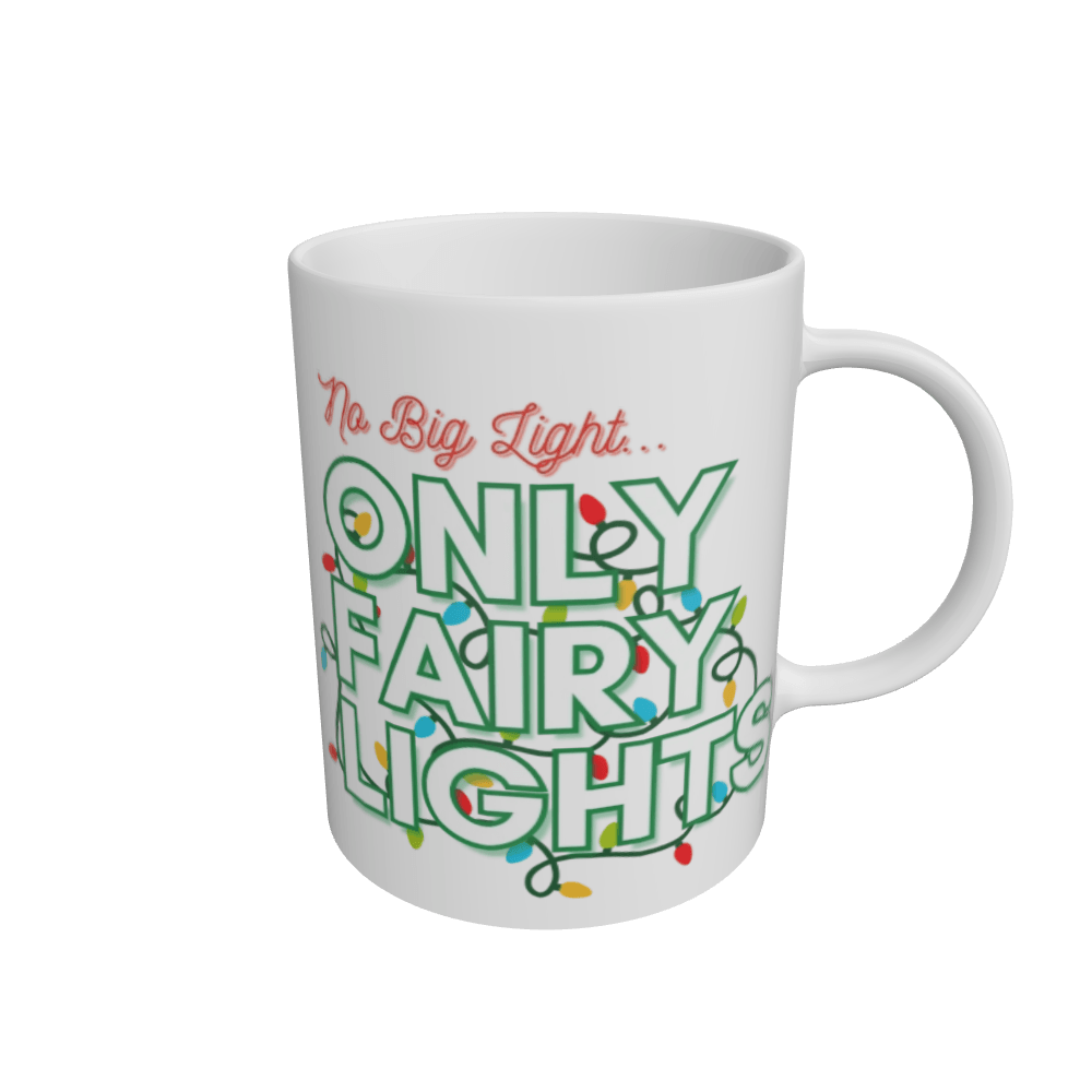 White No big light, Only Fairy Lights Christmas Mug