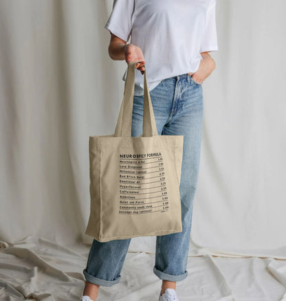 Neurospicy Formula Tote - Natural - ADHD Awareness Month