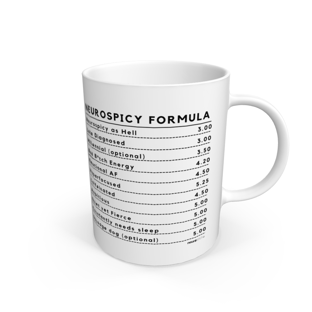 White Neurospicy Formula Mug - ADHD Awareness Month