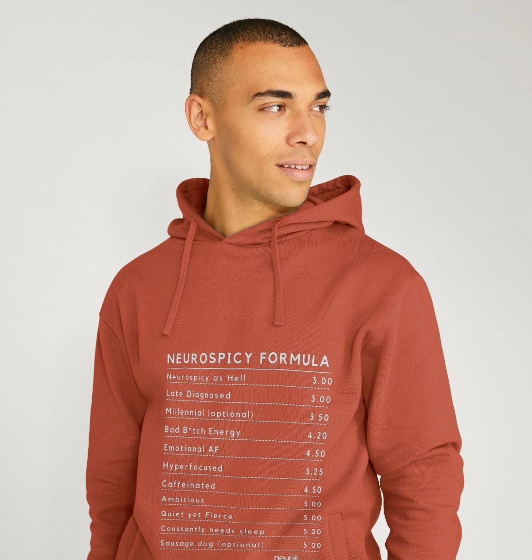 Neurospicy Formula Hoodie (White Text) - ADHD Awareness Month Multi Colours